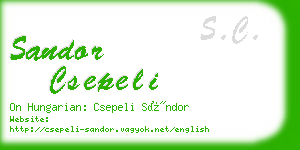 sandor csepeli business card